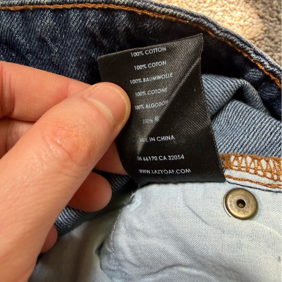 Lazy Oaf Rainbow Bum Jeans in Medium Denim Blue Size 28 Waist Cotton Novelty - Picture 13 of 16